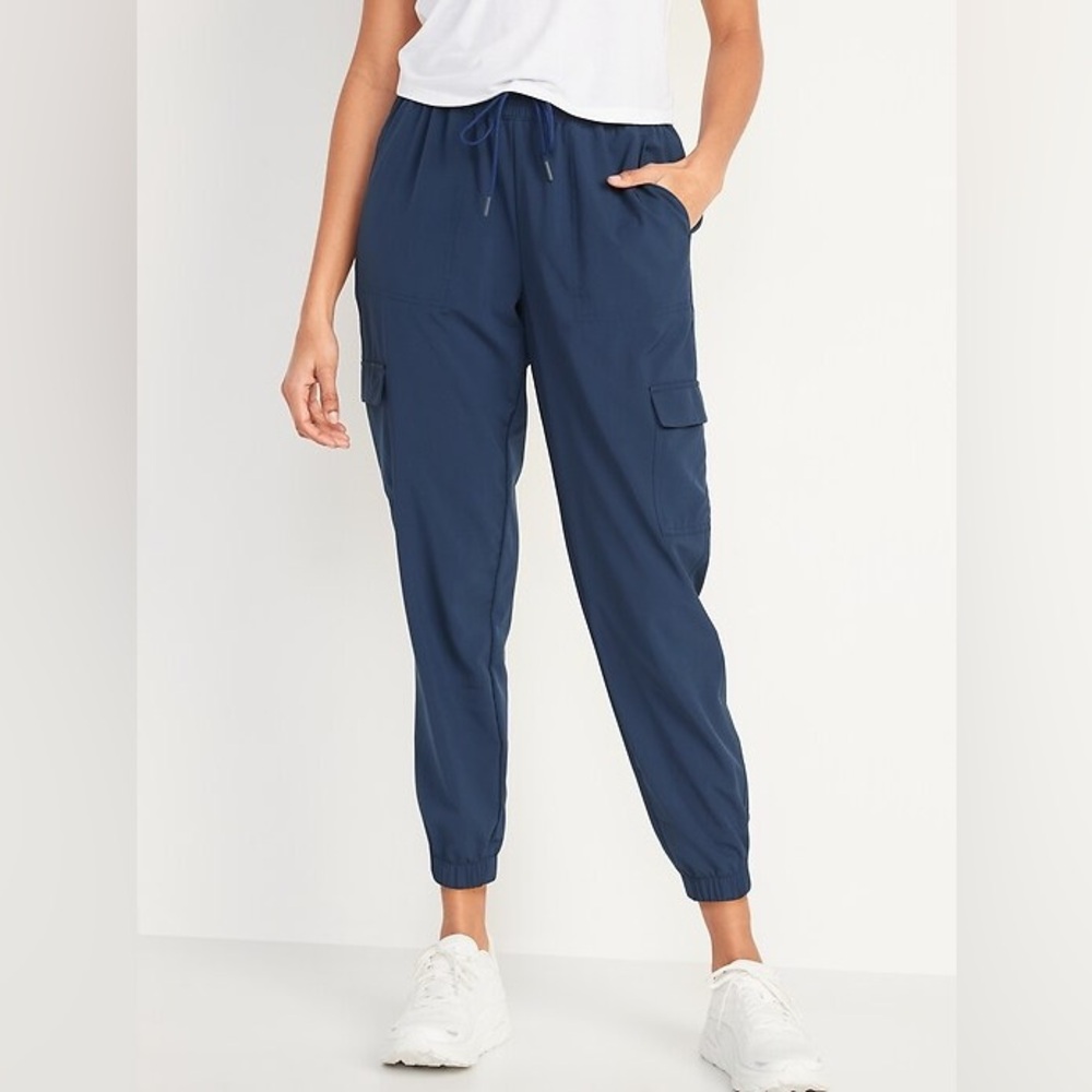Old Navy Women’s Midnight Blue High Waisted Stretch Tech Cargo Athletic Joggers